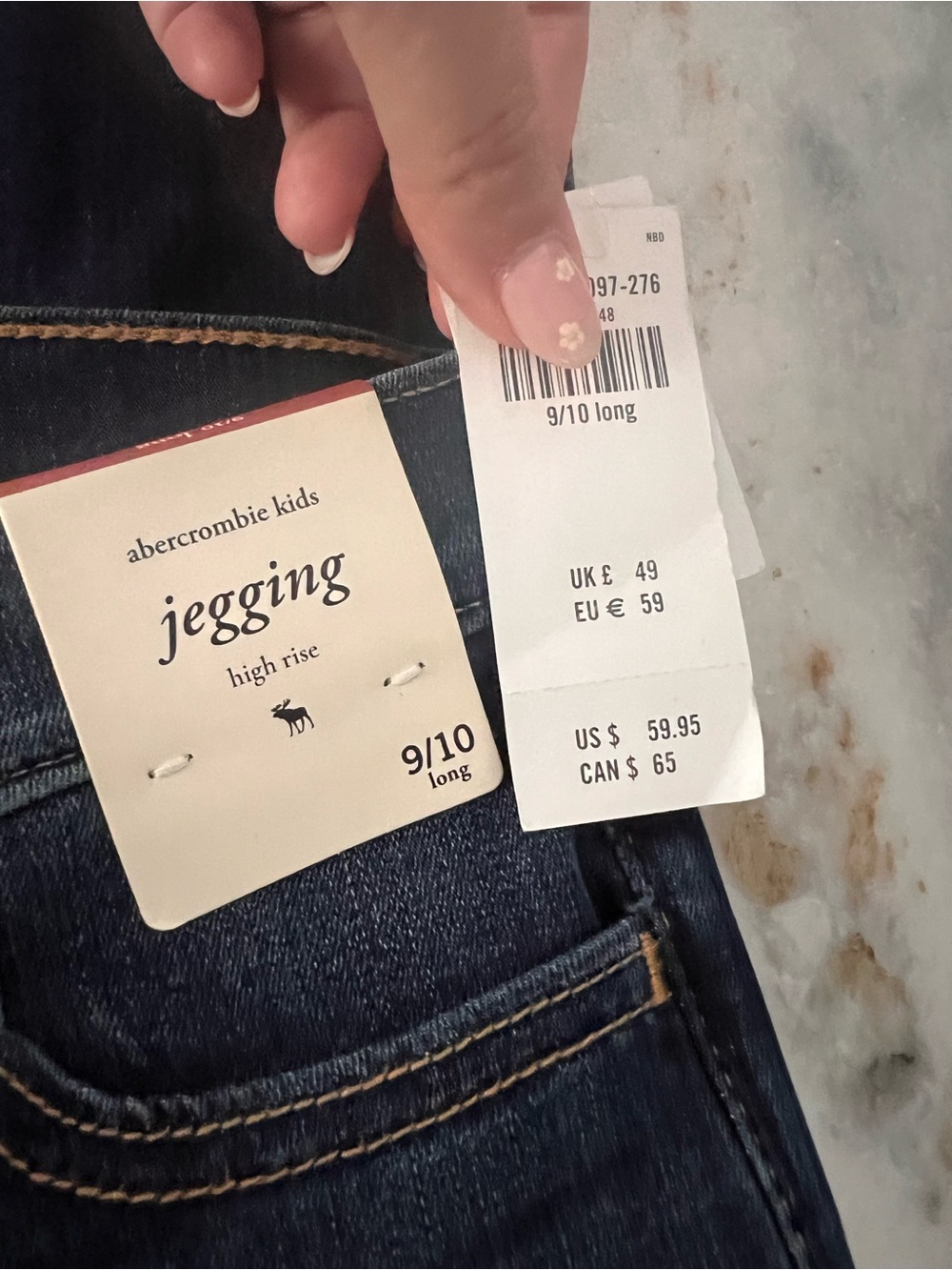 abercrombie kids dark blue high-rise jeggings